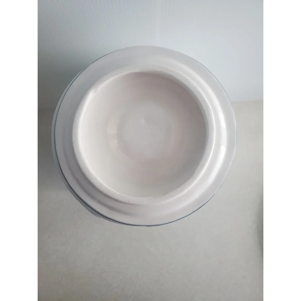Jay Import Co Cookie Jar White Blue Heart Rose Milk Can Vintage Country Large